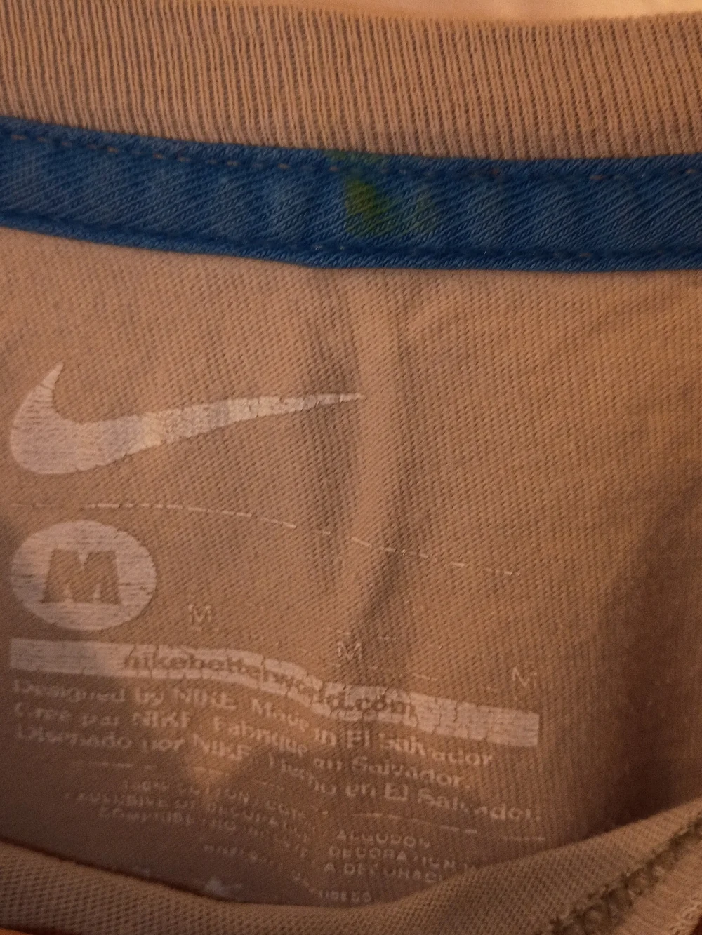 Nike Gray Tee with Red & Blue 'LEGEND STATUS' Graphic Boys Medium